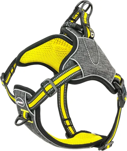 Vista 9 de ThinkPet Arnés sin tirones, a prueba de escape, chaleco reflectante para perro, ajustable, transpirable, arnés halter con clip trasero/frontal