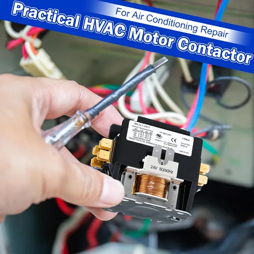 Vista 12 de 1 paquete de contactor de motor HVAC, bobina de 24 V, 25 amperios, 1 poste de recambio