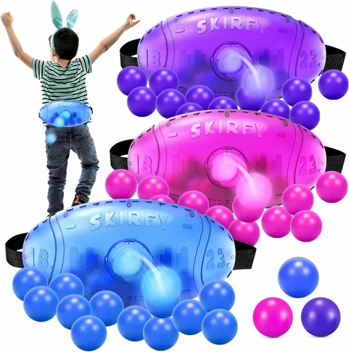 Vista 10 de Skirfy Juegos de fiesta al aire libre para niños y adultos, juego de pelota agitadora con 40 bolas, divertidos juguetes para interiores