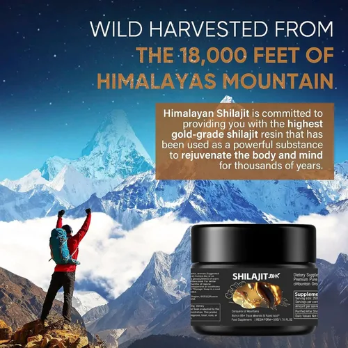 Vista 6 de Shilajit del Himalaya fuerte de 1.76 oz para hombres, alta potencia, resina Shilajit de grado A con ácido fúlvico, ácido húmico, auténtico y probado