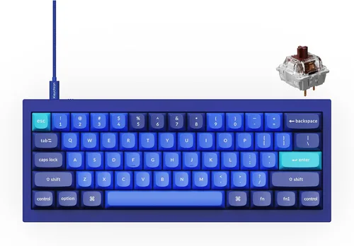 Vista 16 de Keychron Q4 Teclado mecánico personalizado con cable, 60% de diseño QMK/VIA macro programable con interruptor rojo Gateron G Pro intercambiable