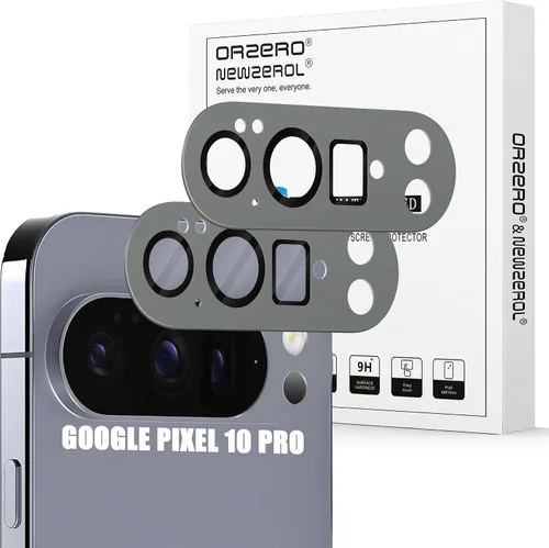 Vista 32 de Orzero Paquete de 2 protectores de lente de cámara compatibles con Google Pixel 9 Pro XL, protector de cámara de metal y vidrio de alta calidad