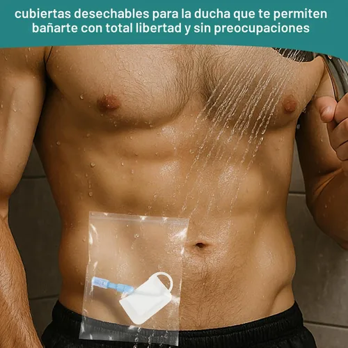 Vista 5 de 50 bolsas de ducha de diálisis peritoneal, cubierta de ducha impermeable para puerto de diálisis, puerto de quimioterapia, línea picc, catéter