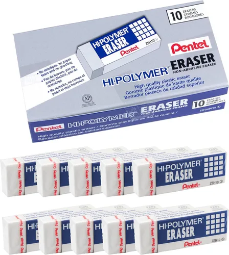 Vista 8 de Pentel Borrador de bloque de polímero, Super XL blanco, 1 paquete (ZEH99BP)