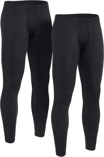 Vista 2 de TSLA Pantalones de ropa interior térmica para hombre, leggings largos con forro polar cálido, capa base de invierno