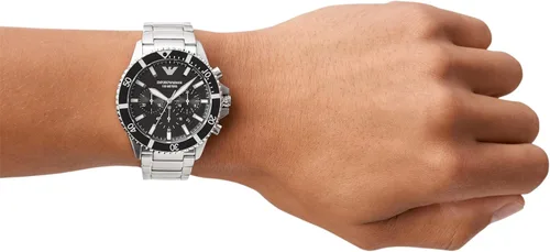 Vista 5 de Emporio Armani World Explorer Dive-Inspired Men's Watch with Stainless Steel, Silicone or Leather Band