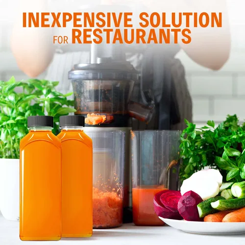 Vista 4 de Takeout Depot - Paquete de 100 botellas de plástico de 16 onzas con tapas - Perfecto para tu agua, jugo o batido - Botellas de plástico PET