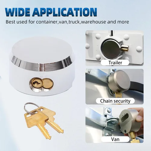 Vista 5 de Mardili Candados de disco de remolque con grillete oculto con llave similar, cerradura de disco de 2-7/8 pulgadas, cerradura de puerta para camiones
