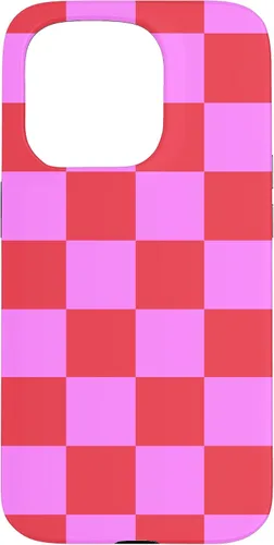 Vista 14 de Funda femenina con patrón de mujer rosa y rojo a cuadros para iPhone 17