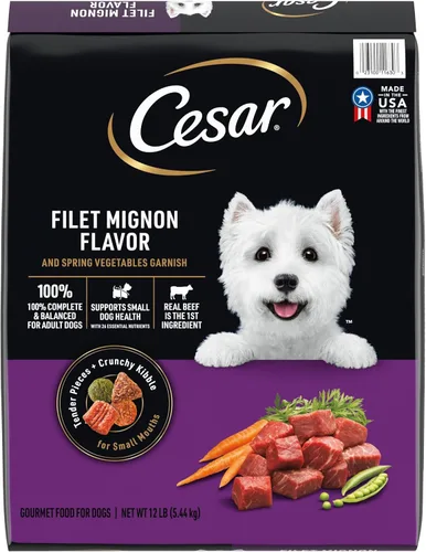 Vista 14 de Comida para perros de raza pequeña seca Cesar, Pollo Made in USA, Real chicken #1 ingredient, 26 essential nutrients, supports small breed health
