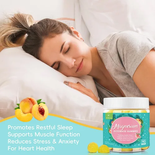 Vista 6 de 90 Count Magnesium Glycinate Gummies 600 mg - Sugar Free Magnesium Supplement for Adults with Glycinate & Malate, L-Theanine, Ashwagandha, Zinc