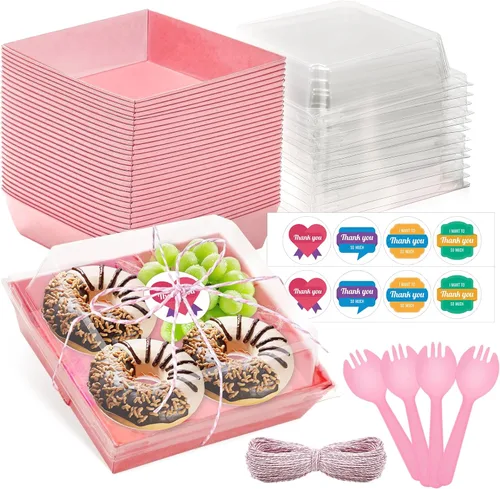 Vista 8 de 50 cajas de charcutería con tapas transparentes, recipientes de comida individuales para llevar, recipientes para llevar de 5 pulgadas, recipientes