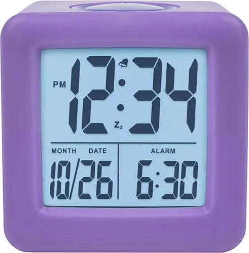 Vista 8 de Equity 73005 - Reloj despertador LCD con luz inteligente, color azul