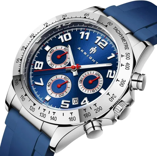 Vista 2 de AKNIGHT Men Watch Watch for Men Chronograph Analog Quartz Waterproof Wrist Watches Fashion Business Classic Watch, Easy Read Dress Watch Auto Date