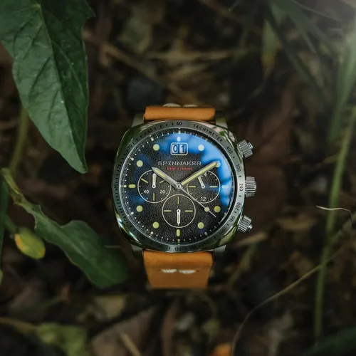 Vista 4 de Spinnaker Reloj de pulsera Hull Chronograph SP-5068-01 NegroMarrón, NegroMarrón, Reloj de buceo, cronógrafo