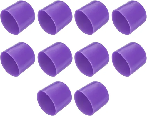 Vista 175 de uxcell 10 tapas de goma para extremos de 0.591 in de identificación, tapa de extremo redondo, protectores de rosca de tornillo, color negro