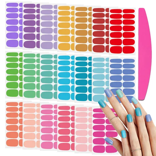 Vista 9 de 20 hojas de calcomanías de esmalte de uñas de color sólido rojo, calcomanías de esmalte de uñas para el día de San Valentín para mujeres, tiras