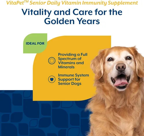 Vista 4 de NaturVet – VitaPet Vitaminas Diarias para Perros Mayores – Más Glucosamina – Espectro Completo de Vitaminas y Minerales – Mejorado con Glucosamina