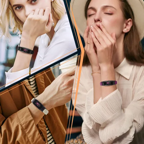 Vista 7 de enkic Bandas elásticas de nailon solo compatibles con correas Fitbit Luxe para mujeres y hombres, correa deportiva transpirable ajustable