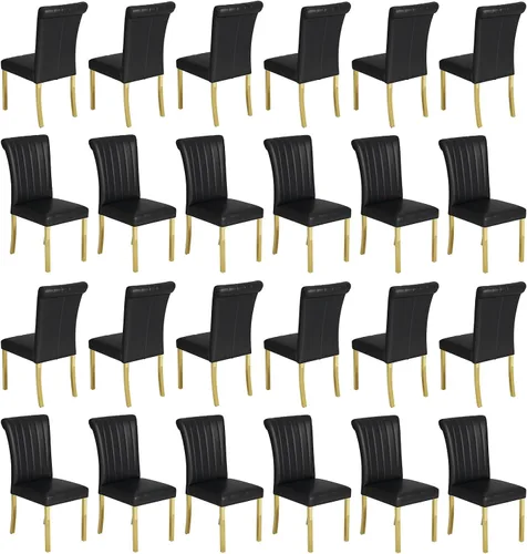 Vista 36 de Asday Upholstered Dining Chairs Set of 2, High Back Fabric Chairs, Beige Linen Fabric, High Back, Black Metal Legs