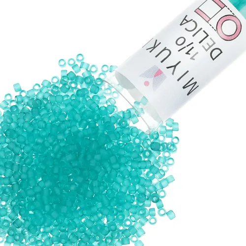 Vista 19 de Miyuki Cuentas de semillas Delica – Tamaño 11/0 (0.1 in), DB0079, forrado azul agua AB, 0.3 oz, aprox. 1440 cuentas, fabricado en Japón