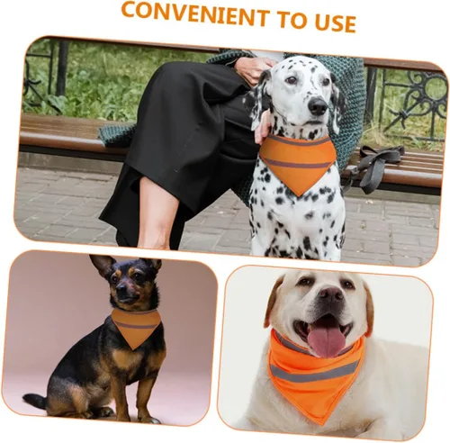Vista 6 de Toalla triangular para mascotas, babero de seguridad para perro, bufanda reflectante para cachorro, bufanda reflectante para perro, bandana