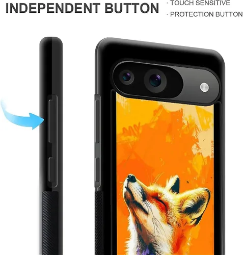 Vista 1270 de Compatible con Google Pixel 4A 5G Mobile Case Creative Acrylic Panel trasero Silicona Protección Grip especialmente diseñado para Google Pixel 4A 5G