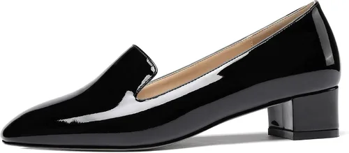 Vista 2 de WAYDERNS Zapatos de tacón bajo y grueso para mujer, con puntera cuadrada, de 1.5 pulgadas
