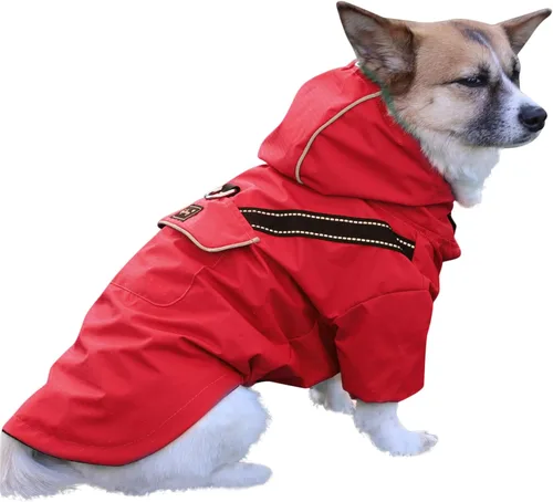 Vista 12 de JoyDaog Impermeable prémium para perro con capucha para perros extra pequeños, chaqueta impermeable para deportes al aire libre, impermeable