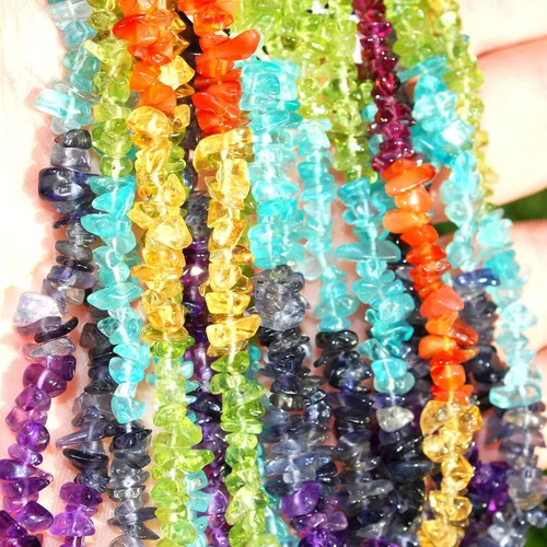 Vista 3 de Zenergy Gems Collares de piedras preciosas naturales cargadas de selenita + cargador de corazón hinchado de selenita incluido