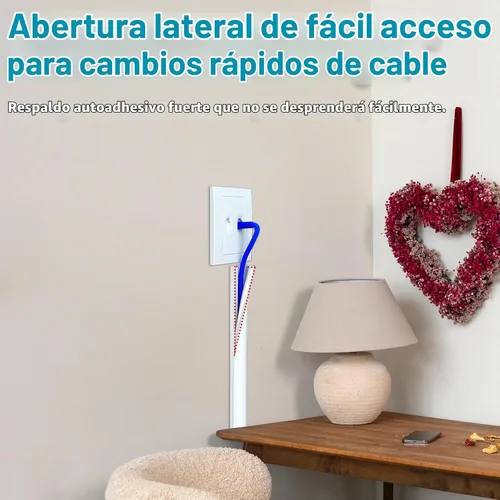 Vista 5 de Ocultacables de Pared de 39", Cubiertas de Cables de Silicona Autoadhesivas para Cables en la Pared, Ocultacables para TV de Montaje en Pared, Kit