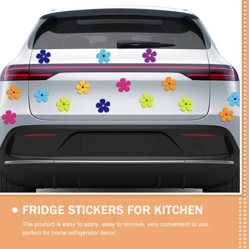 Vista 9 de TEHAUX 24pcs imanes de nevera divertidos imanes de flores de coche pegatinas decorativas para refrigerador para el hogar