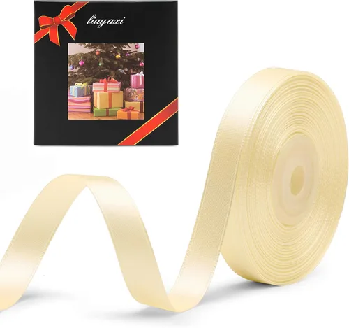 Vista 42 de Cinta de satén verde manzana de doble cara de color sólido de 1/2 pulgada x 25 yardas, cintas perfectas para manualidades, decoración de bodas