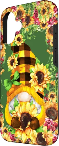 Vista 2 de iPhone 16 Unique Summer Gnome For Hippie With Cute Sunflower Gnomie Case