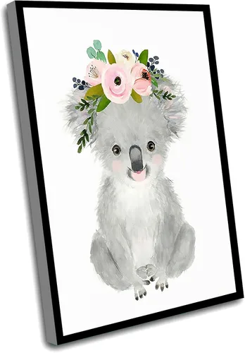 Vista 13 de Decoración de baño para niños, decoración de baño para niños, pajarita azul, cervatillo de ciervo, pintura de ciervos, impresiones de animales