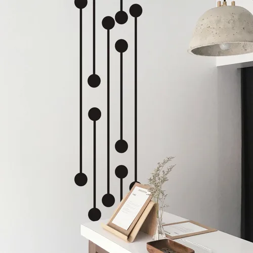 Vista 2 de Calcomanía de vinilo para pared, circuito digital geométrico, 60 x 16 pulgadas, decoración moderna y moderna para el hogar, sala de estar