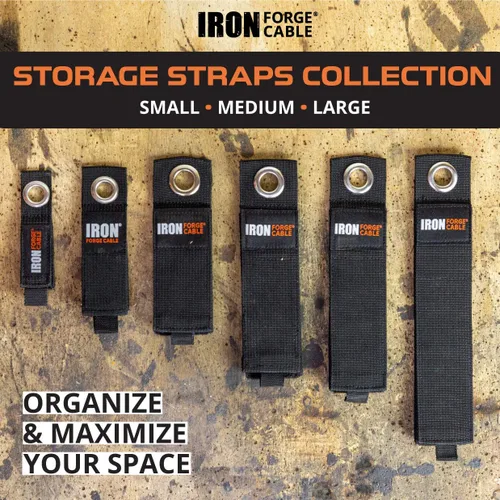 Vista 6 de Iron Forge Cable Organizador de cables de extensión, paquete de 6 correas de almacenamiento
