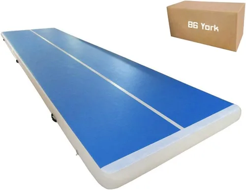 Vista 4 de 86 York Tapete inflable de 8 pulgadas de grosor, 27 pies, 30 pies, 40 pies, 50 pies, tapete de aire para gimnasia con bomba eléctrica para edición