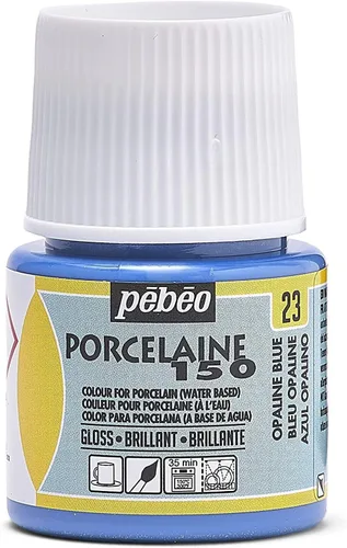 Vista 19 de Pebeo Porcelaine 150 - Pintura para porcelana de alto brillo a base de agua, botella de 45 ml - Negro abismo