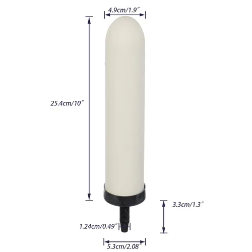 Vista 2 de HUI NING Vela de filtro de cerámica de repuesto de 10 pulgadas con carbón activado para sistema de filtro de agua por gravedad de encimera, cubo