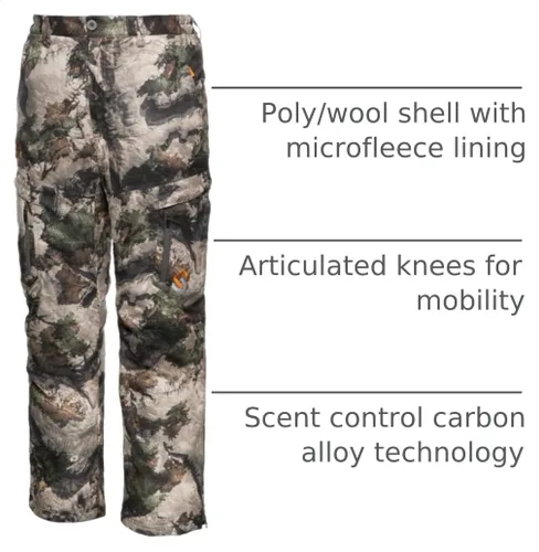 Vista 4 de ScentLok BE:1 Pantalones de caza divergentes resistentes al viento y repelente al agua para fines de temporada con aislamiento Primaloft Gold Mossy
