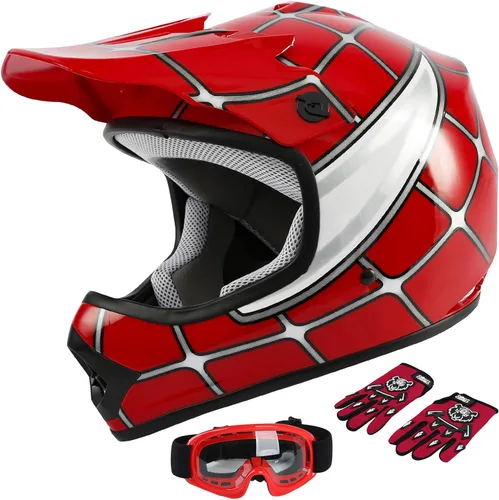 Vista 62 de SLMOTO - Casco DOT para niños y jóvenes, casco de motocross para todoterreno y calle, casco de motocicleta, casco de bicicleta de tierra, motocross