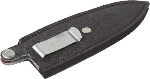 Vista 4 de SZCO Supplies - Cuchillo para botas con mango de madera de 9 pulgadas con hoja de acero inoxidable, protector de latón, pomo y funda de clip