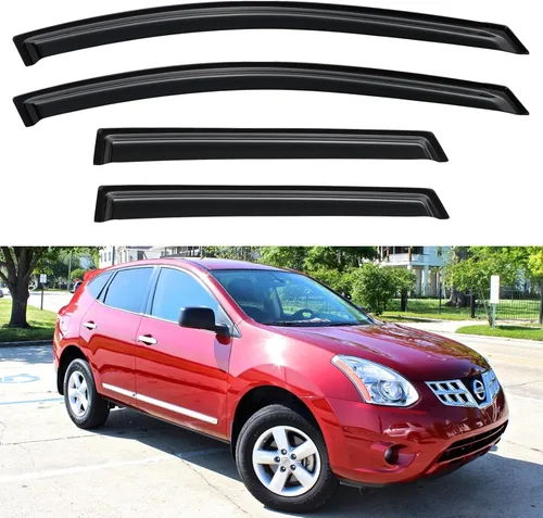 Vista 168 de YQAUTEC - Viseras para ventana, protectores contra la lluvia, compatibles con Subaru WRX 2015-2021, deflectores de viento para ventanas, viseras
