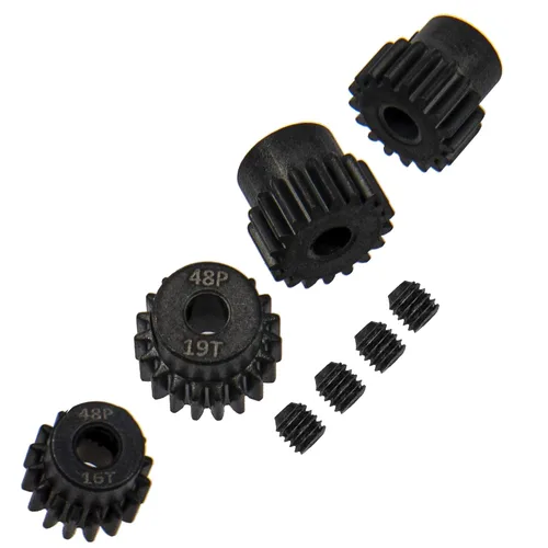 Vista 6 de ShareGoo - Juego de engranajes de piñón 48P 16T 17T 18T 19T 0.125 in RC Motor Gear Compatible con Traxxas Redcat Tamiya Losi Arrma Axial SCX10 1/10