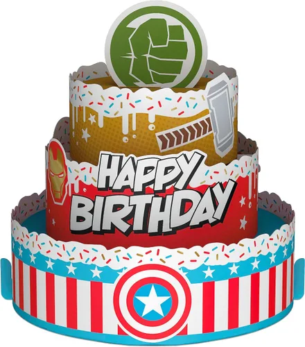Vista 4 de Hallmark Tarjeta de cumpleaños de los Vengadores con pegatinas 3D y gafas (los vengadores se ensamblan!) (499RZB7022)