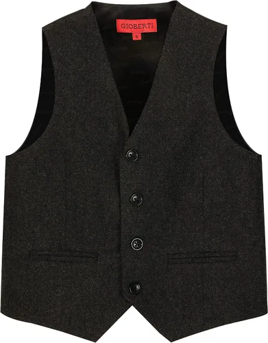 Vista 19 de Gioberti Chaleco de traje formal a cuadros Tweed para niño 63 - Gráfico Marrón