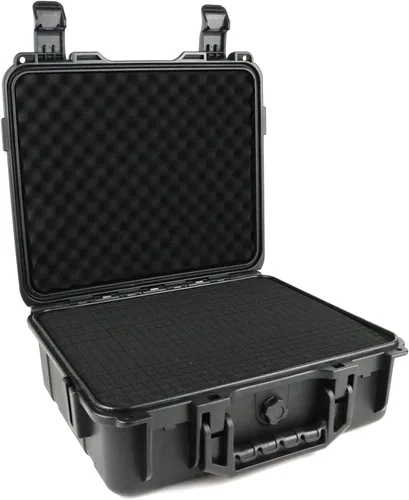 Vista 9 de Estuche rígido de transporte con hoja de espuma en forma de cubo pre-perforada en línea para joyería, reloj de pulsera, electrónicos