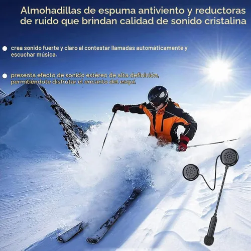 Vista 4 de Auriculares Bluetooth para casco de motocicleta, Bluetooth 5.0, auriculares impermeables para motocicleta, control de música, 80 horas