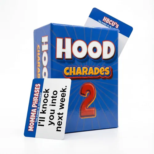 Vista 8 de Juegos de Cartas de Charadas del Barrio de Black Owned para Personas ¡Es Una Cosa! Trivia Nocturna Urbana para Adultos pero Cultural. Si Te Encanta